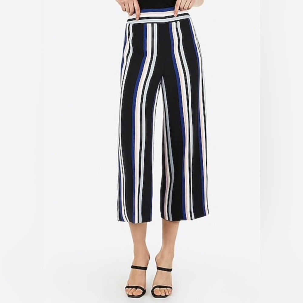 Express high waisted striped culottes